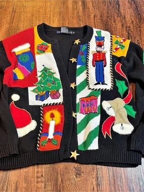 I B Diffusion women’s Christmas vintage cardigan size small